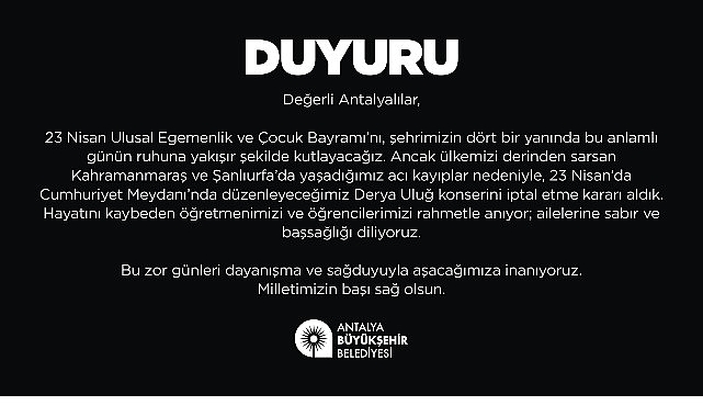 Derya Uluğ konseri iptal edildi